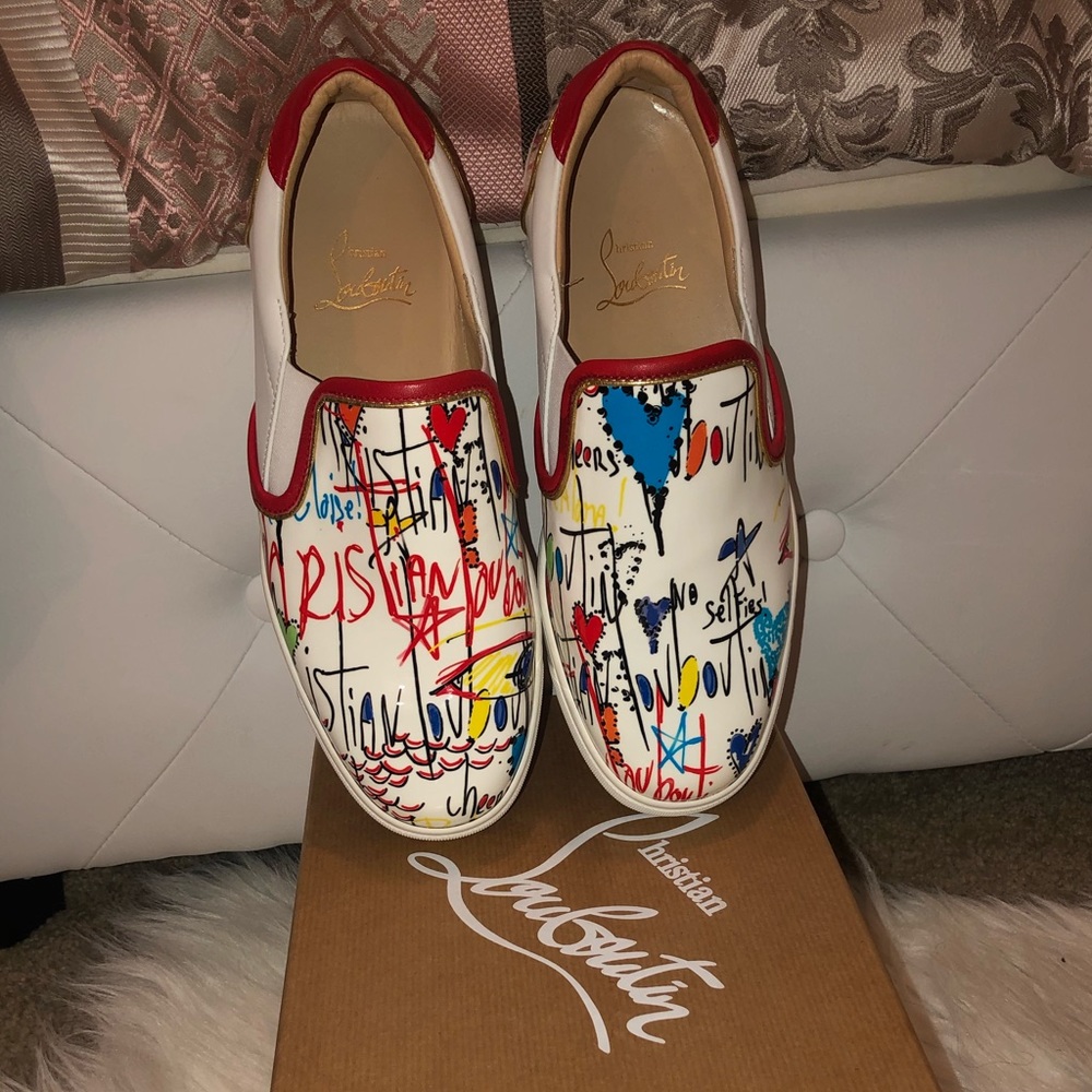Louboutin Masteralta Flat Patent Leather Sneakers
